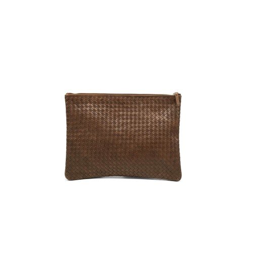 DRAGON_DIFFUSION_POCHETTE_BROWN_WOVEN_LEATHER