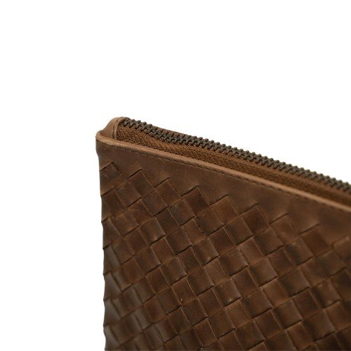 DRAGON_DIFFUSION_POCHETTE_BROWN_WOVEN_LEATHER