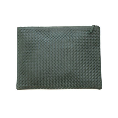DRAGON_DIFFUSION_POCHETTE_GREEN_WOVEN_LEATHER_PURSE