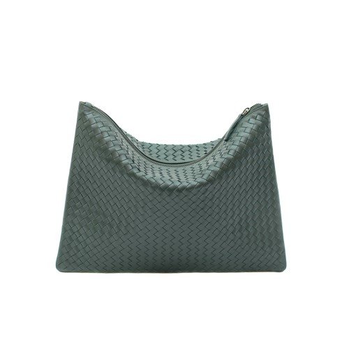 DRAGON_DIFFUSION_POCHETTE_GREEN_WOVEN_LEATHER_PURSE