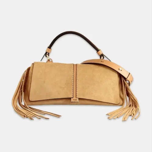 LORISTELLA-KENDALL-CARAMEL-SUEDE-FRINGED-BAG
