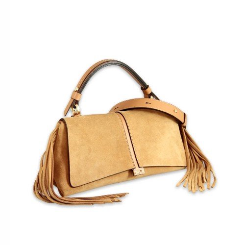 LORISTELLA-KENDALL-CARAMEL-SUEDE-FRINGED-BAG
