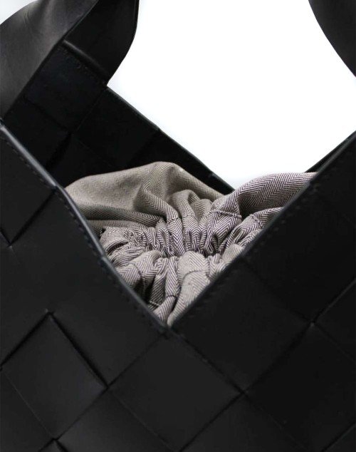 DRAGON-DIFFUSION-CASTELLO-BLACK-WOVEN- LEATHER-BAG
