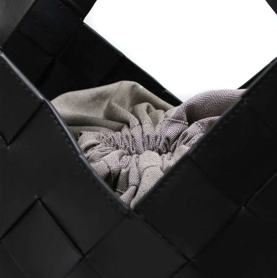 DRAGON-DIFFUSION-CASTELLO-BLACK-WOVEN- LEATHER-BAG
