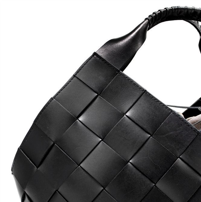DRAGON-DIFFUSION-CASTELLO-BLACK-WOVEN- LEATHER-BAG