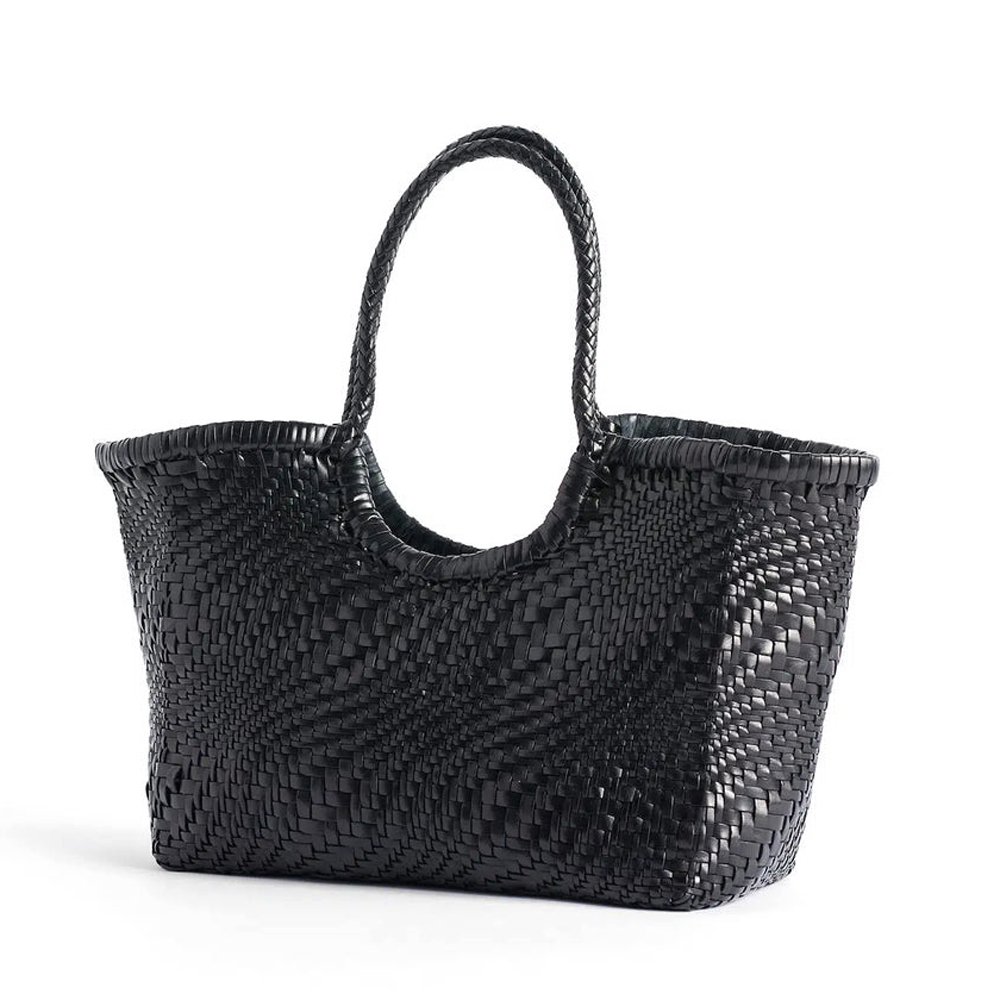 DRAGON-DIFFUSION-NANTUCKET-OPTICAL-BLACK-WOVEN-LEATHER-BAG