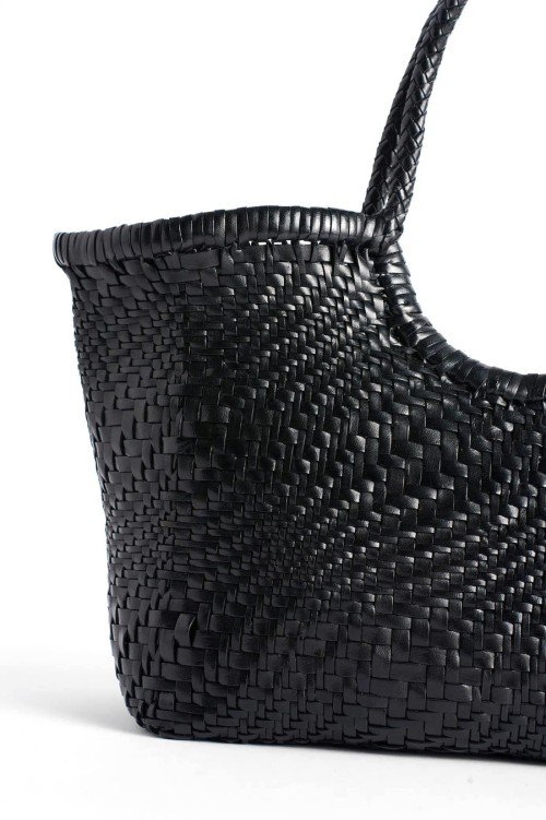 DRAGON-DIFFUSION-NANTUCKET-OPTICAL-BLACK-WOVEN-LEATHER-BAG