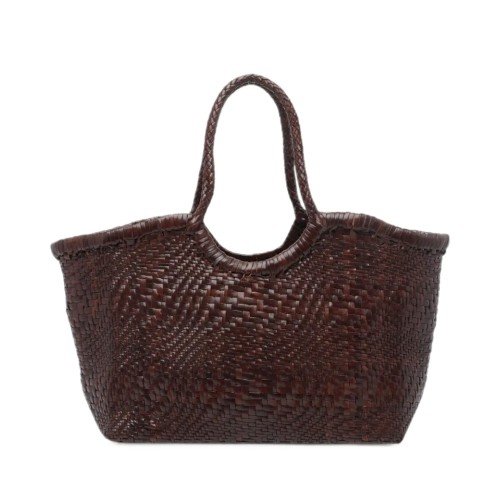 DRAGON-DIFFUSION-NANTUCKET-OPTICAL-DARK-BROWN-WOVEN-LEATHER-BAG