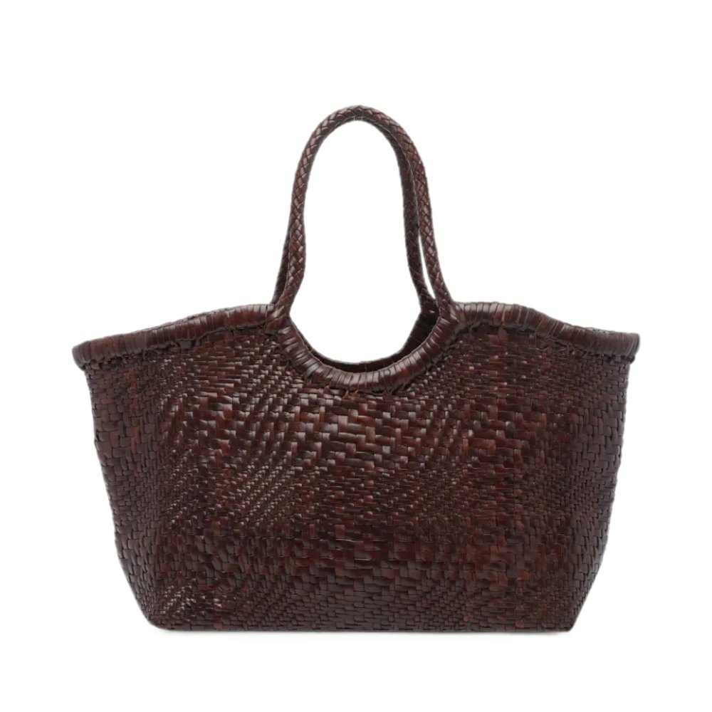 DRAGON-DIFFUSION-NANTUCKET-OPTICAL-DARK-BROWN-WOVEN-LEATHER-BAG