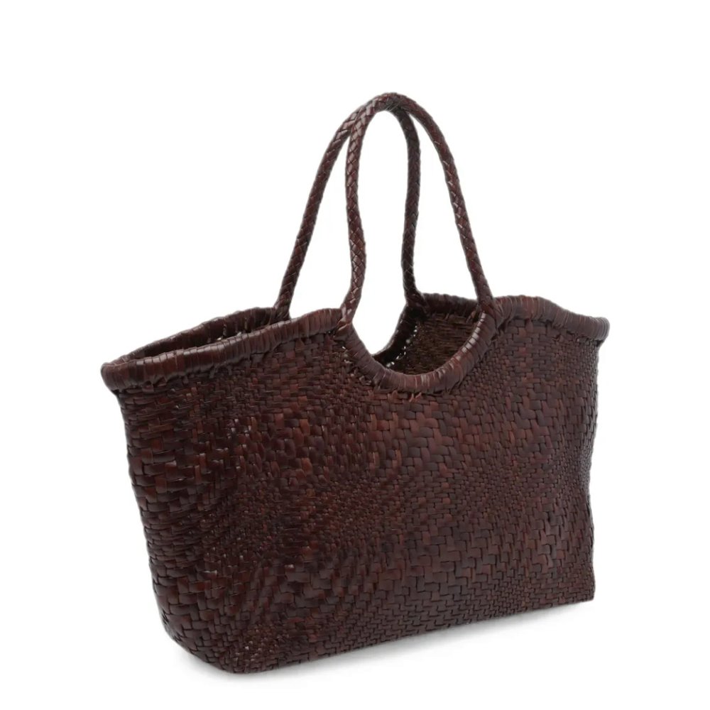 DRAGON-DIFFUSION-NANTUCKET-OPTICAL-DARK-BROWN-WOVEN-LEATHER-BAG