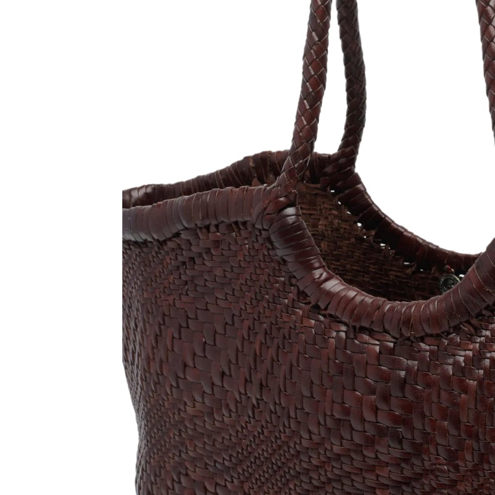DRAGON-DIFFUSION-NANTUCKET-OPTICAL-DARK-BROWN-WOVEN-LEATHER-BAG