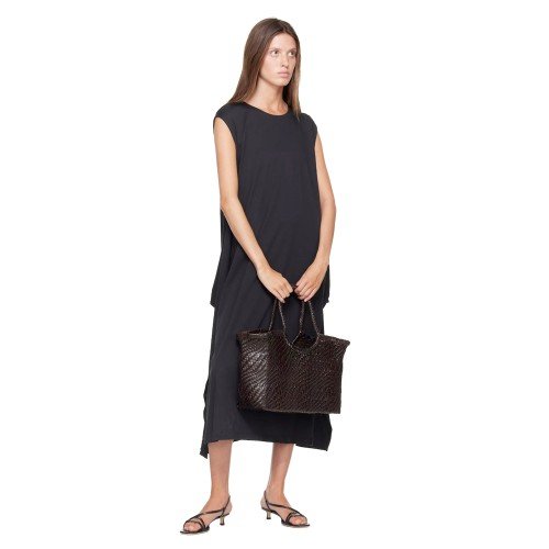 DRAGON-DIFFUSION-NANTUCKET-OPTICAL-DARK-BROWN-WOVEN-LEATHER-BAG