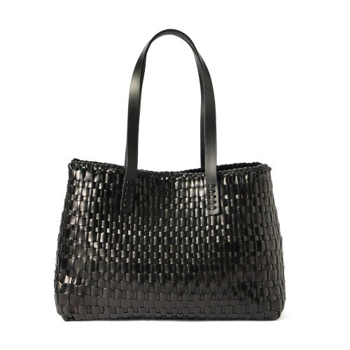 DRAGON-DIFFUSION-SALVAGE-BLACK-WOVEN-LEATHER-BAG