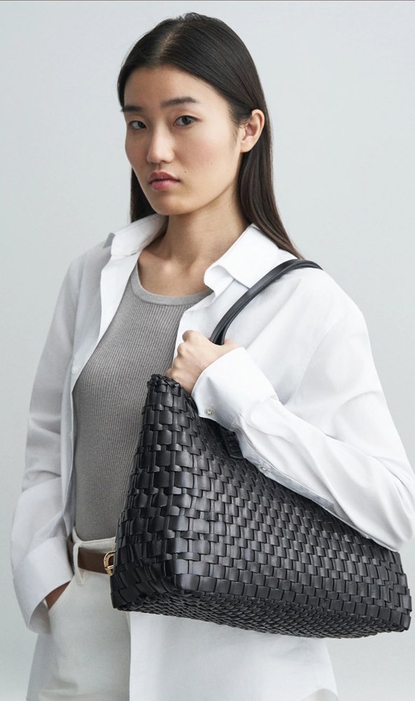 DRAGON-DIFFUSION-SALVAGE-BLACK-WOVEN-LEATHER-BAG
