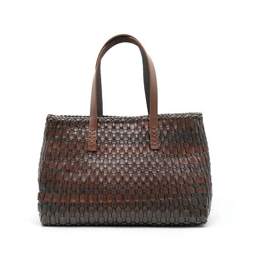 DRAGON-DIFFUSION-SALVAGE-DARK-BROWN-WOVEN-LEATHER-BAG