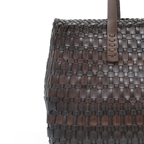 DRAGON-DIFFUSION-SALVAGE-DARK-BROWN-WOVEN-LEATHER-BAG