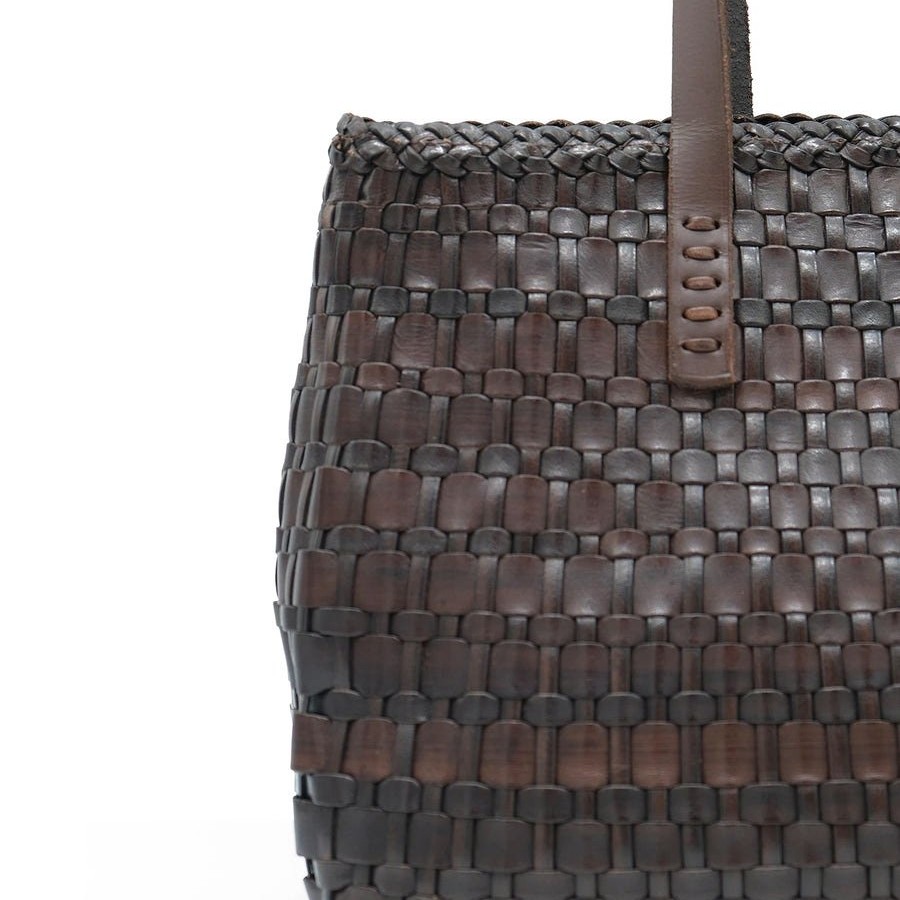 DRAGON-DIFFUSION-SALVAGE-DARK-BROWN-WOVEN-LEATHER-BAG
