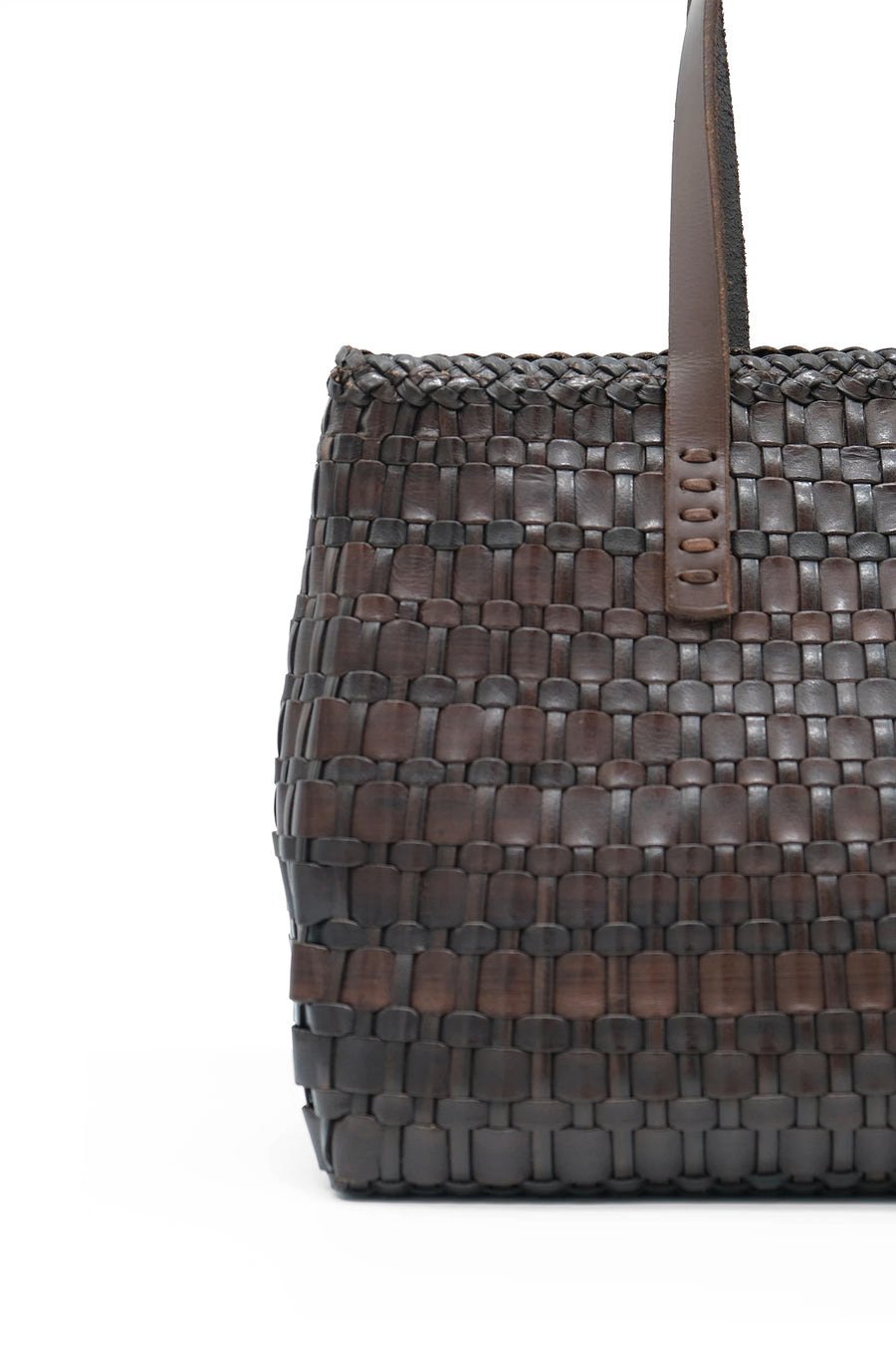 DRAGON-DIFFUSION-SALVAGE-DARK-BROWN-WOVEN-LEATHER-BAG