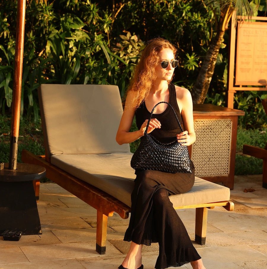 DRAGON-DIFFUSION-SANTA-MARIA-BLACK-WOVEN-LEATHER-BAG