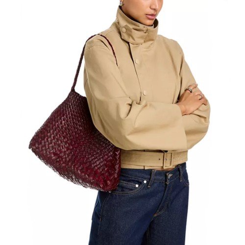 DRAGON-DIFFUSION-SANTA-MARIA-BORDEAUX-WOVEN-LEATHER-BAG