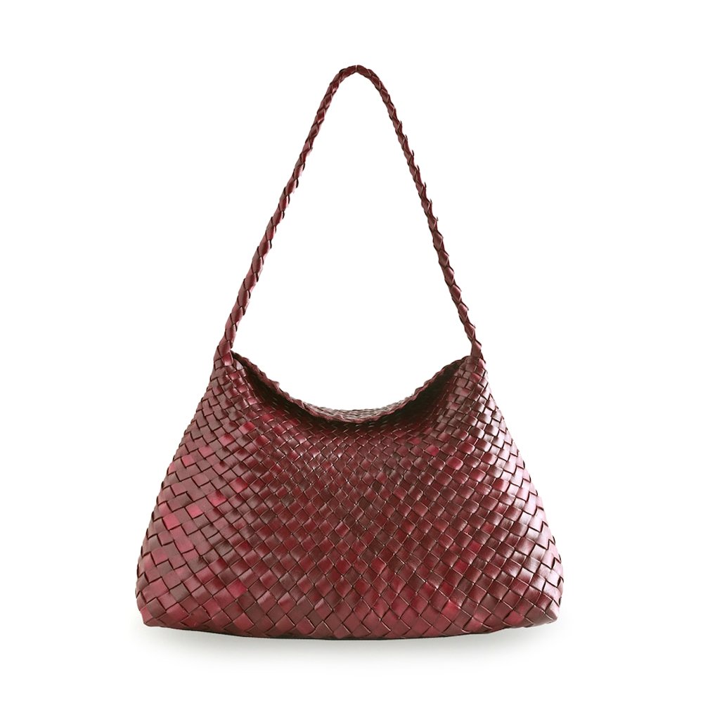 DRAGON-DIFFUSION-SANTA-MARIA-BORDEAUX-WOVEN-LEATHER-BAG