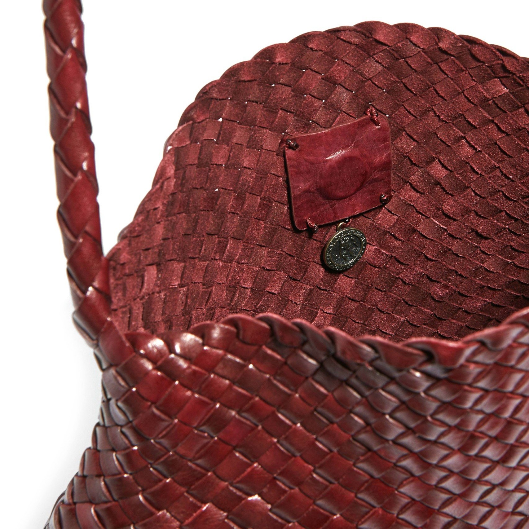 DRAGON-DIFFUSION-SANTA-MARIA-BORDEAUX-WOVEN-LEATHER-BAG