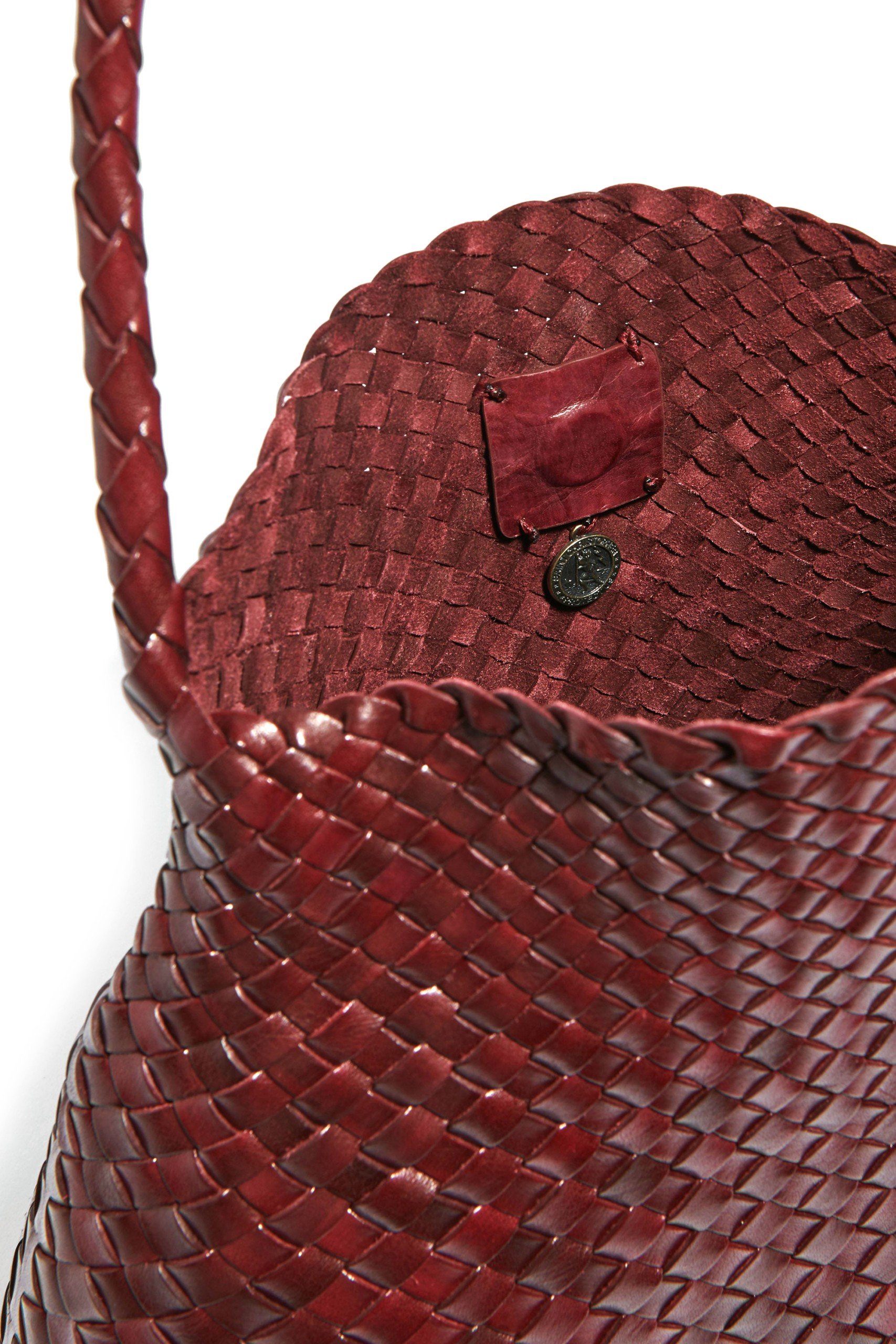 DRAGON-DIFFUSION-SANTA-MARIA-BORDEAUX-WOVEN-LEATHER-BAG