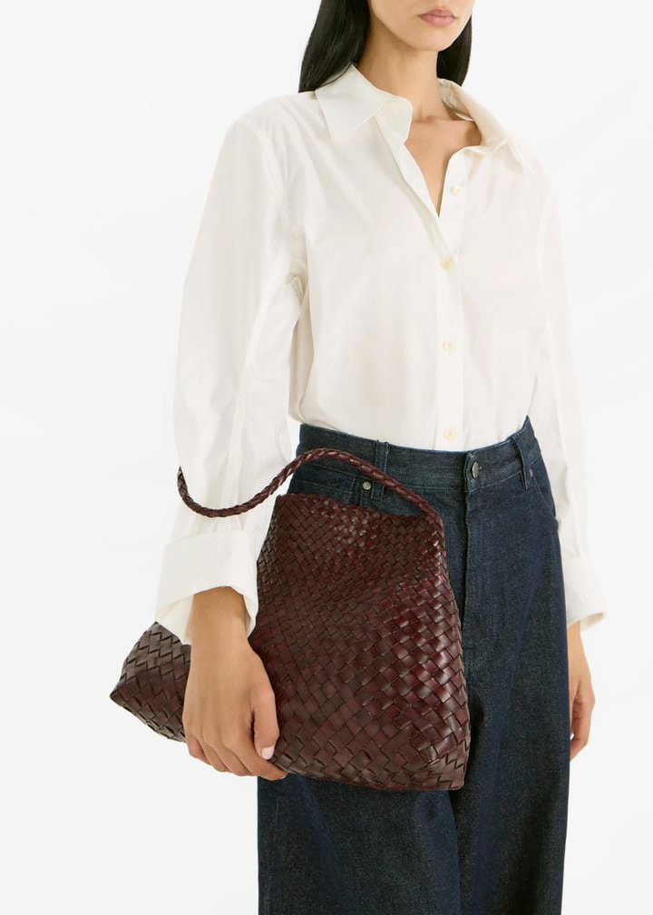 DRAGON-DIFFUSION-SANTA-MARIA-BORDEAUX-WOVEN-LEATHER-BAG