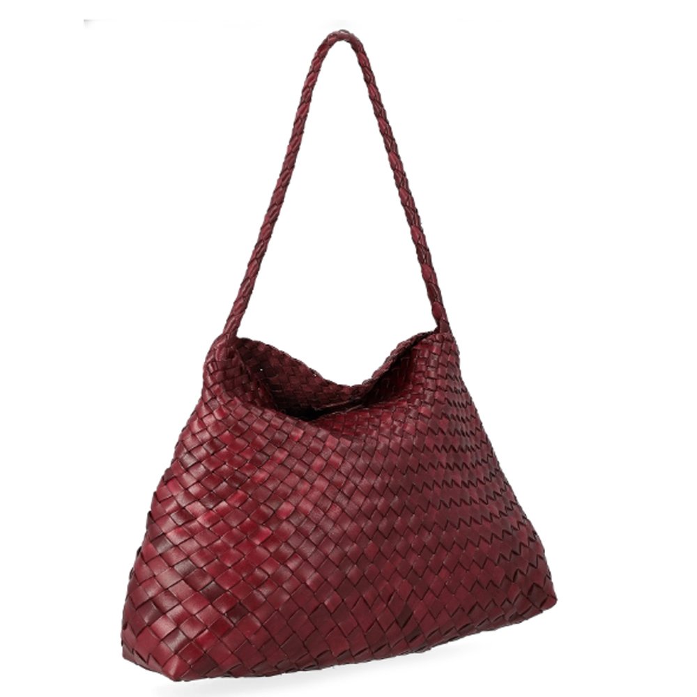 DRAGON-DIFFUSION-SANTA-MARIA-BORDEAUX-WOVEN-LEATHER-BAG