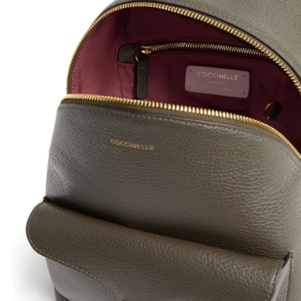 COCCINELLE-BEAT-GENERATION-KHAKI-GRAIN-LEATHER-SMALL-BACKPACK (1)