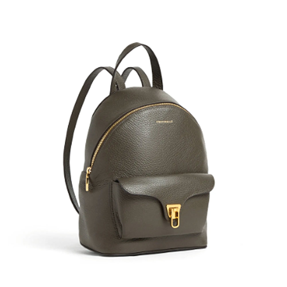 COCCINELLE-BEAT-GENERATION-KHAKI-GRAIN-LEATHER-SMALL-BACKPACK (1)