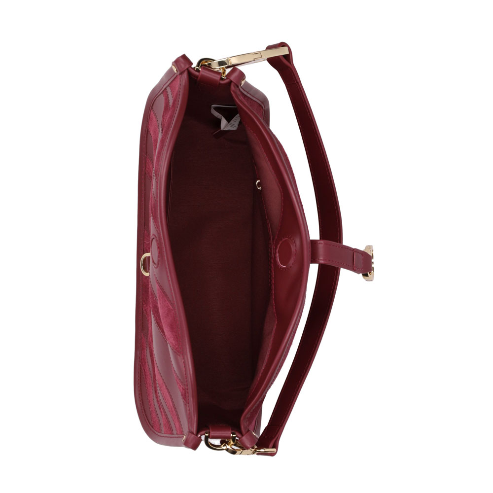 My Best Bag Firenze Bordeaux Leather Stripes Hobo Bag - Image 3