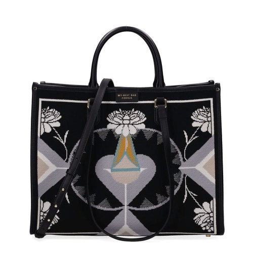 MY-BEST-BAG-FIRENZE-LARGE-JACQUARD-BLACK-DHALIA-TOTE